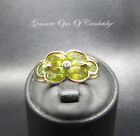 9k 9ct Gold Ring Peridot and Diamond Cluster Size O 3.5g