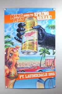 1985 Miller KING KAN Goes to Spring Break Ft Lauderdale Poster 20x31" A14-1-19 - Picture 1 of 4