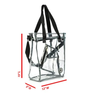 15.5" Clear Tote Bag High Quality See through PVC Bag - Picture 1 of 48