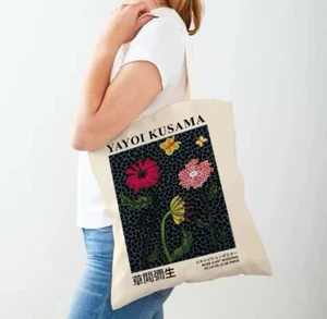 Yayoi Kusama Canvas Tote Bag Japanese Art Shoulder Handbag - Bild 1 von 1