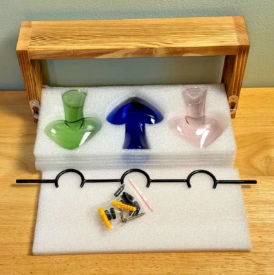 Plant Terrarium, Glass Heart Wall Planters for Indoor Plant w/ Wood Stand - Image 1 of 3