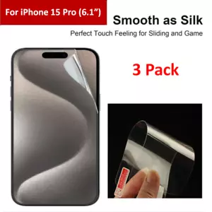 3 Pack Ultra Clear HD Screen Protector Guards For Apple iPhone 15 Pro (6.1") - Picture 1 of 4