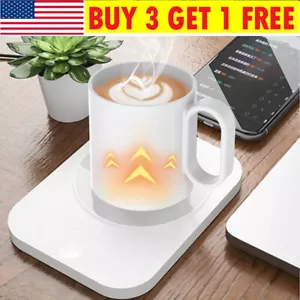 Electric Coffee Tea Milk Mug Cup Warmer Heater Mat Pad Auto Shut Off Office Home - Picture 1 of 18