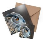 1 x Greeting Card & Coaster Set - Orange Eyed African Owl Face #51610