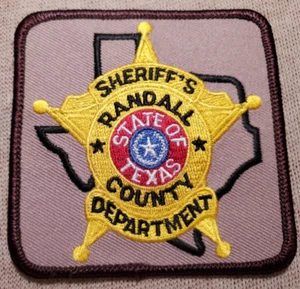 TX Randall County Texas Sheriff Aufnäher (3 Zoll x 3 Zoll) - Bild 1 von 1