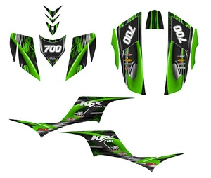 Kawasaki KFX 700 Graphics Decal kit 24 mil thick racing vinyl #3333 Green - Foto 1 di 2