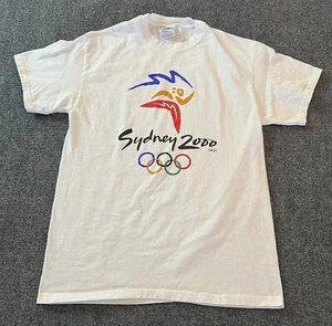 Sydney 2000 Olympics T Shirt White Logo Short Sleeve Y2K Medium - Picture 1 of 11