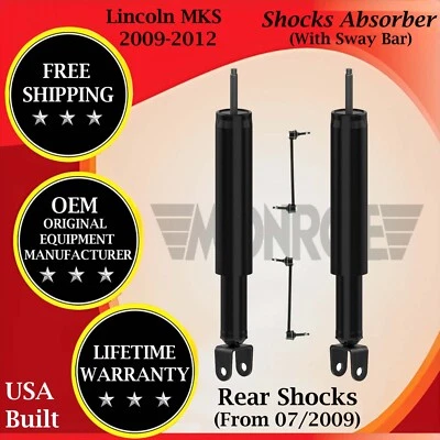Monroe OEM Rear Shocks W/ Sway Bar For 2009-2012 Lincoln MKS Lifetime Warranty — 第 1/4 张图片