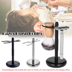 Mens Shaving Stand for Razor and Brush Stainless Steel Removable Razor Holder - Picture 1 of 14
