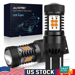 AUXITO 7443 7440 7444 No Hyper Flash Amber LED Turn Signal Light Error Free 2X D - Picture 1 of 9