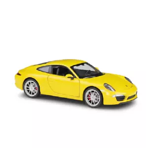 Welly 1:24 Porsche 911 991 Carrera S Yellow Diecast Model Sports Racing Car NIB - Picture 1 of 3