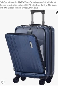 Cabin Luggage 20” With Front Compartment Lightweight Dark Blue