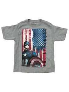 Marvel Boys Gray Short Sleeve Captain America Avengers Tee Shirt T-shirt 6/7 - Picture 1 of 1