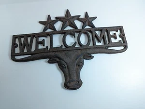 Cast Iron Welcome Sign Steer #100-403 - Picture 1 of 4