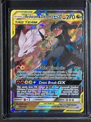 Reshiram & Zekrom GX #157/236 SM - Cosmic Eclipse 250001 - Image 1 of 2