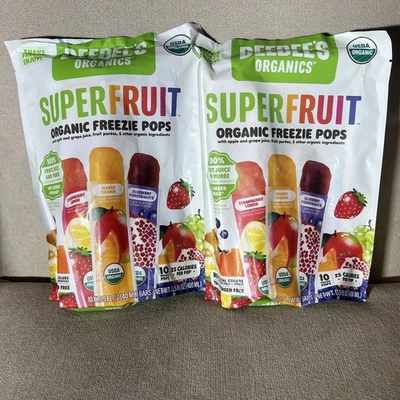 2 Packs Deebee’s Organic Super Fruit Freezie Pops Assorted Flavors 20 Freezer - Image 1 of 4