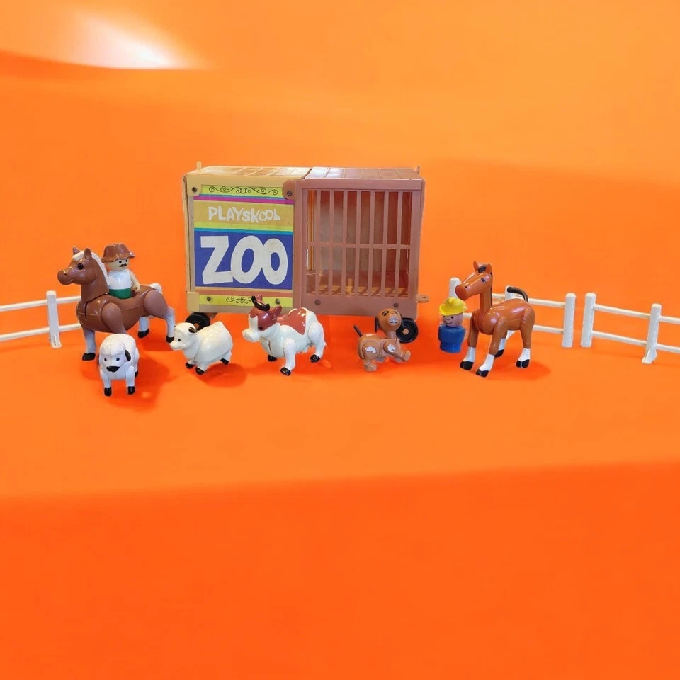 Playskool Zoo Tren Set Figuras Juguete Animales Personas Jaula Carro Foto 1 de 4