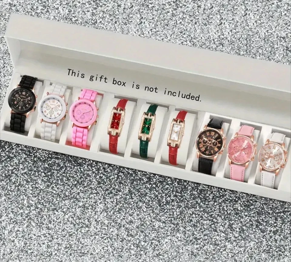 [Relojes de cuarzo para mujer] 9 piezas/juego reloj de moda para mujer informal MLA-T0032 Foto 1 de 4