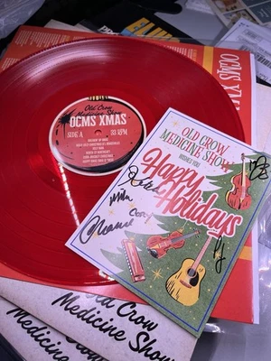 Old Crow Medicine Show - Ocms Xmas [New Vinyl LP] - Clear Red Band Signed Insert - Image 1 of 3