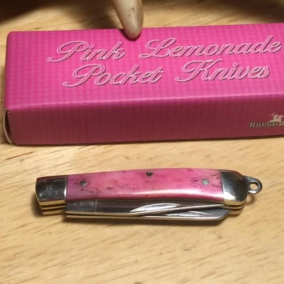 Rough Ryder 2" Tiny Trapper Smooth Pink Bone Handles with Lanyard Loop RR839 - Image 1 of 3