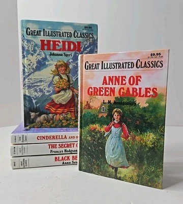 Great Illustrated Classics Anne Of Green Gables Heidi Black Beauty Lot Of 5 Foto 1 de 4