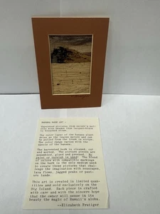 Banana Bark Hawaii Art Artist Signed Elizabeth Frutiger Aloha Tiki Bar Vintage - Picture 1 of 10