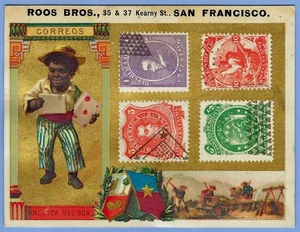 SELTENE BRIEFMARKEN ROOS BROTHERS VTC FEIER SÜDAMERIKA SAN FRANCISCO 1880er - Bild 1 von 3