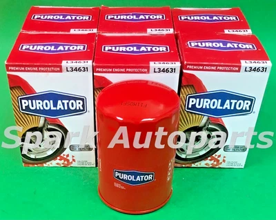 Estuche de 6 filtros de aceite de motor PUROLATOR L34631 para CHEVROLET, GMC, PH5 Foto 1 de 3