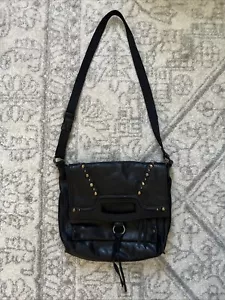 Lucky Brand Abbey Studed Black Leather Crossbody Bag - Picture 1 of 9