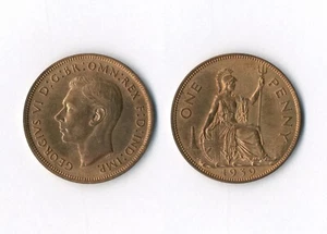 Jorge VI, Penny, 1939, GEF con brillo - Imagen 1 de 1