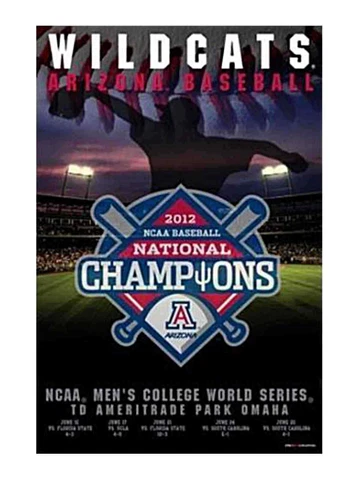 Arizona Wildcats 2012 College World Series National Champions Poster 24 x 36 Cover