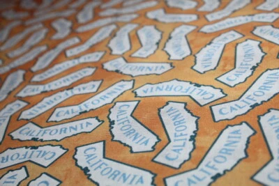 California Cali CA State Fabric Fat Quarter FQ 100% COTTON Kids Baby Quilt Gifts - Image 1 of 4