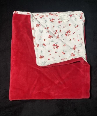 Двустороннее детское одеяло First Impressions с цветочным узором велюровое красное милое 30 дюймов x 30 дюймов - Изображение 1 из 4