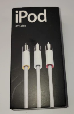 Apple iPod AV Cable Composite RCA to Analog Auxiliary M9765G/B Original OEM - Image 1 of 4