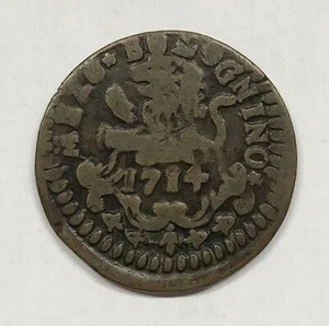 Clemente XI 1700-1721 Bologna mezzo bolognino 1714 munt.217 ae gr. 6,80 E.1217 - Picture 1 of 2