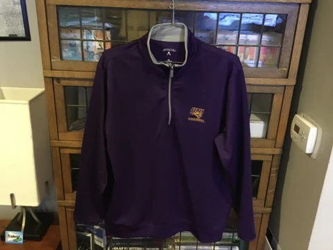 Northern Iowa Panthers UNI Basketball Purple ANTIGUA 1/4 Zip SweatshIrt SZ XL Cover