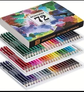 Brutfuner 72 Professional Oily Colored Pencil Vibrant Color Premium Set - Picture 1 of 8