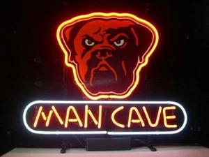 Cleveland Browns Dog Dawg Pound Man Cave 24"x20" Neon Sign Light Lamp Beer EY  - Picture 1 of 1