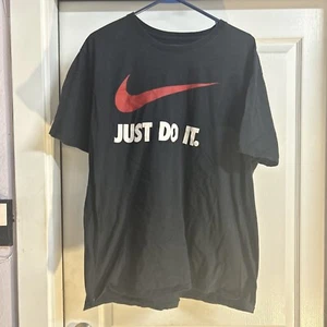 The Nike Tee Just Do It T Shirt Men's XXL Short Sleeve Black Crew Neck Cotton - Picture 1 of 6