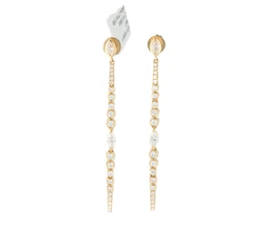 New 1.75ctw Round and Marquise Cut Diamond Graduated Dangle Earrings in 18K - Picture 1 of 3