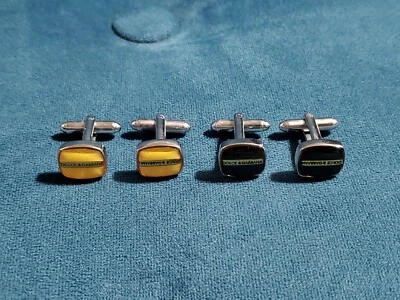 2 对,Dolce & Gabbana 袖扣,银色黑色和黄色。 Mainline Coll — 第 1/4 张图片