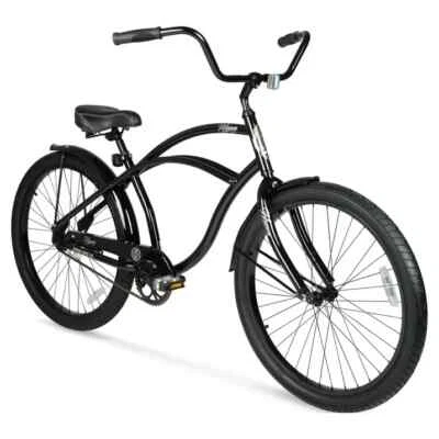 Men's 26" Classic Beach Cruiser Bike Steel Frame, Single-Speed, Black - Image 1 of 4
