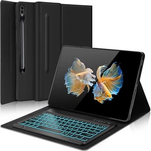 Galaxy Tab S10 Ultra/S9 Ultra/S8 Ultra Keyboard Case 14.6 Inch, 7-Color Backlit, - Picture 1 of 7
