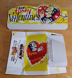 1959 Topps Funny Valentines- 5c Display Box Top- & 5c Wrapper-REPRINT - Picture 1 of 1