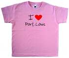 I Love Heart Port Louis Pink Kids T-Shirt