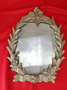 Miroir Ancien au Mercure XVIIIe Cadre Bois Sculpté , H.41cm... - Bild 1 von 8