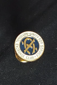 Vintage Goldtone National Exchange Club Diamond Service Pin Free Shipping - Picture 1 of 6