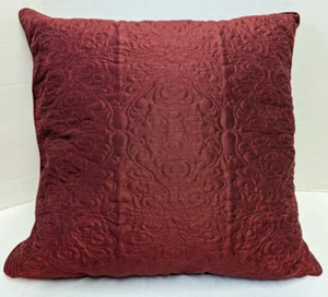 Merlot Faux Silk Quilted Zippered Toss Decorative Pillow 20 x 20 - Picture 1 of 5