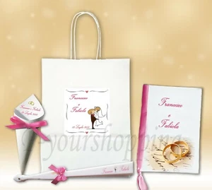 Wedding bag libretto messa ventaglio cono riso personalizzato matrimonio nozze - Foto 1 di 3