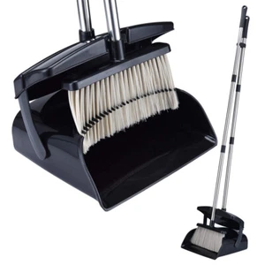 51" Easy Upright Broom and Dustpan Set w/ Lid Stainless Steel Combo Sweep Clean - Picture 1 of 8